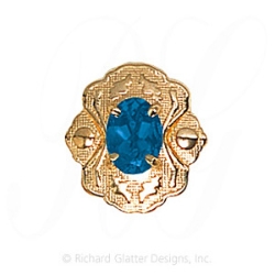 GS498 BT - 14 Karat Gold Blue Topaz Slide 